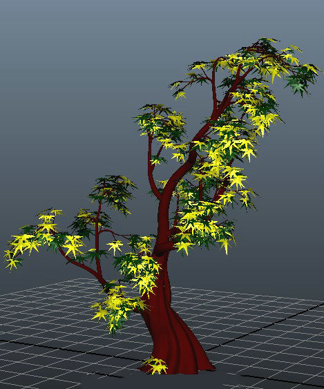Yellow Maple Tree 3d rendering