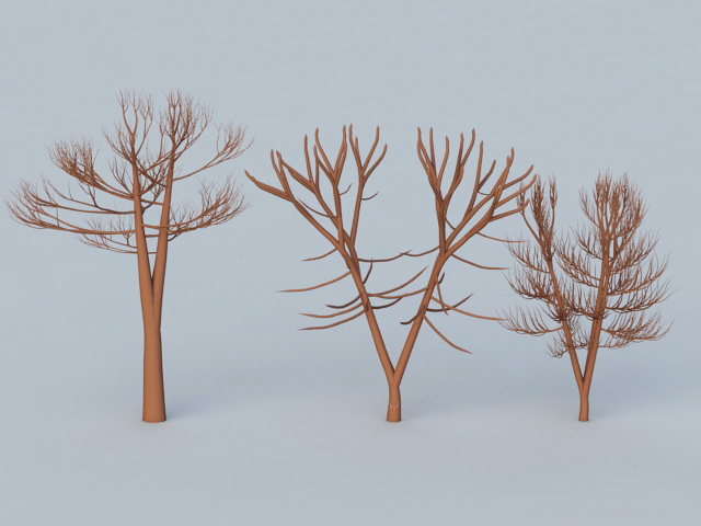 Winter Trees 3d rendering
