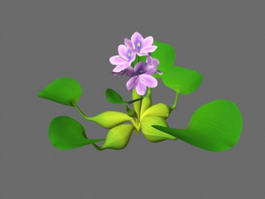 Water Plant with Flowers 3d model preview