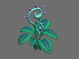Anime Fern Plant 3d preview