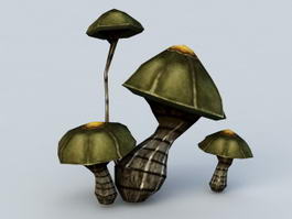 Black Mushrooms 3d preview