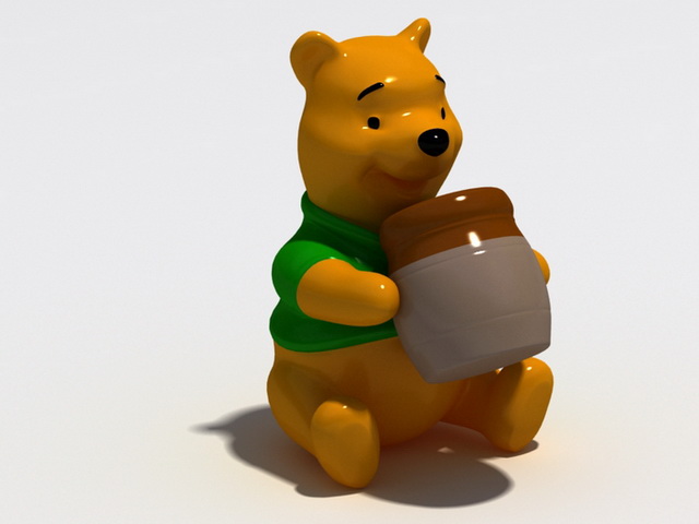 Cartoon Bear Statue 3d rendering
