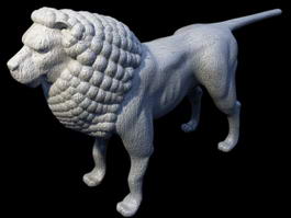 Lion Stone Statue 3d model preview