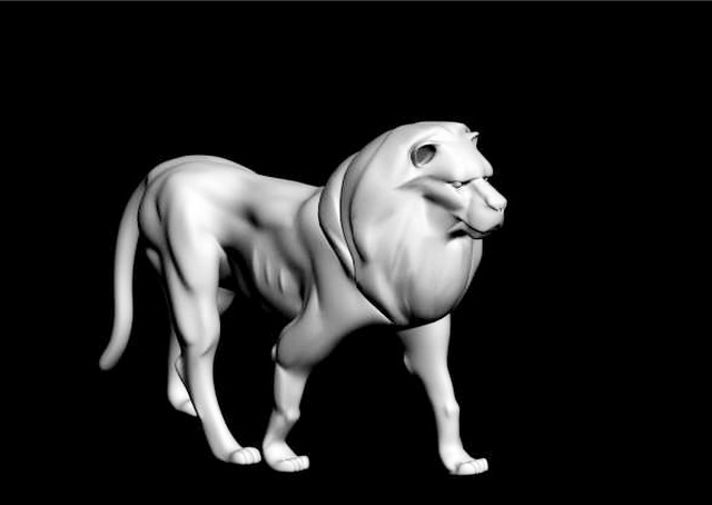 Small Lion Statue 3d rendering