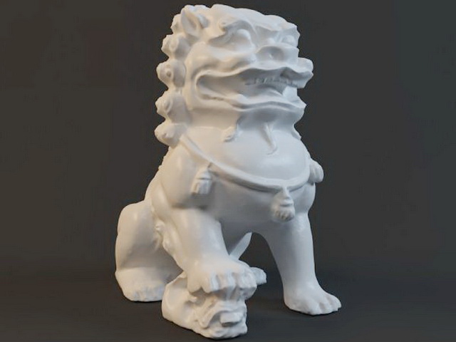 Guardian Lion Statue 3d rendering