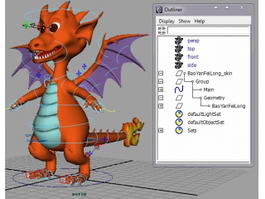 Cartoon Dragon Rigged 3d model preview