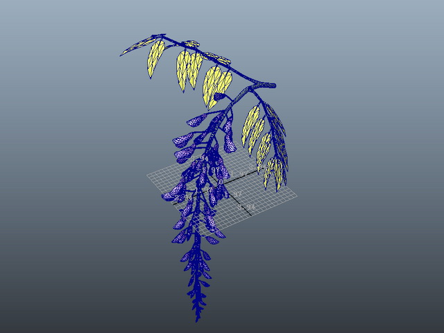 Locust Tree Flowers 3d rendering