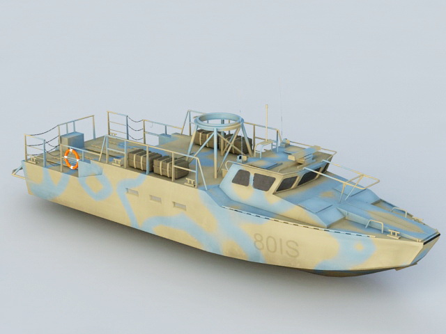 River Patrol Boat 3d rendering