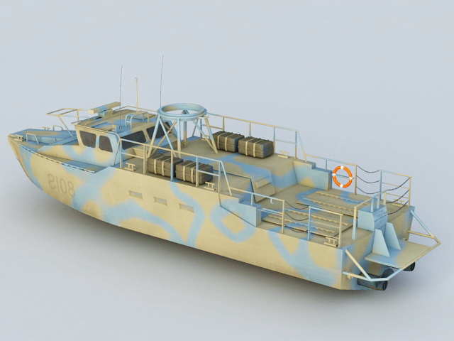 River Patrol Boat 3d rendering