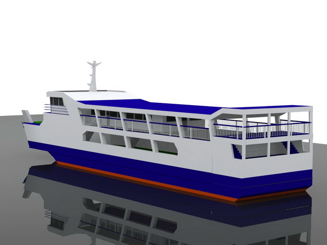 Ferry Boat 3d rendering