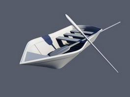 Small Row Boat 3d model preview