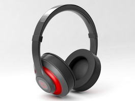 Black Headphone 3d model preview