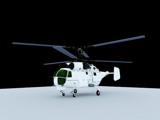 Soviet Navy Ka-27 Helicopter 3d rendering