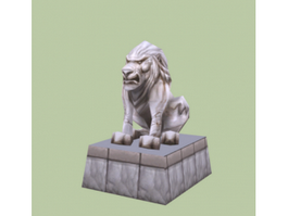 Chinese Lion Statue 3d model preview