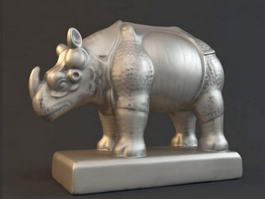 Rhino Statue 3d model preview