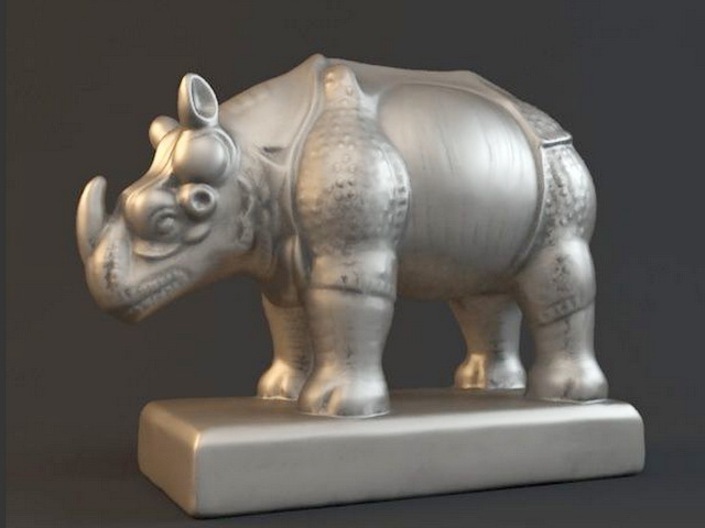 Rhino Statue 3d rendering