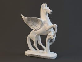 Pegasus Greek Mythological Statue 3d model preview