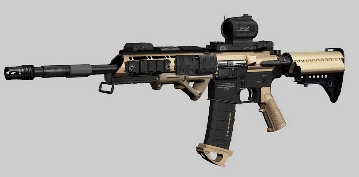 AR-15 Assault Rifle 3d model preview. 