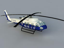 China Police Helicopter 3d model preview