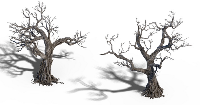 Two Dead Trees 3d rendering