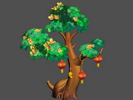 Cartoon Osmanthus Tree 3d model preview