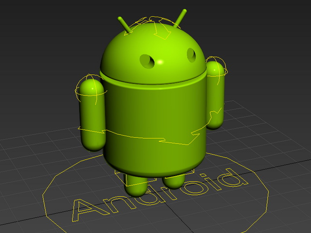 Android Robot Rig 3d rendering