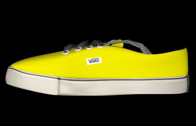 Yellow Vans Shoes 3d rendering