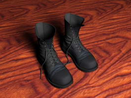 Black Combat Boot 3d preview