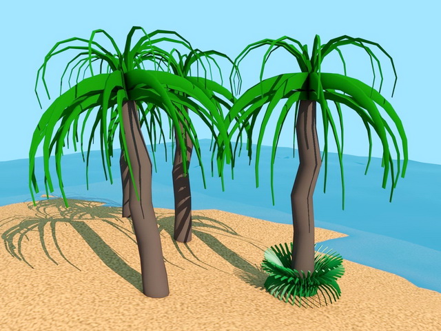 Cartoon Palm Tree 3d rendering