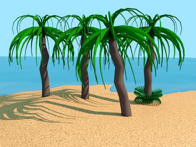 Cartoon Palm Tree 3d rendering