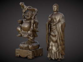 Maitreya Buddha Statue 3d model preview