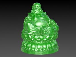 Jade Laughing Buddha Statue 3d model preview