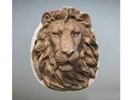 Lion Head Wall Sculpture 3d model preview