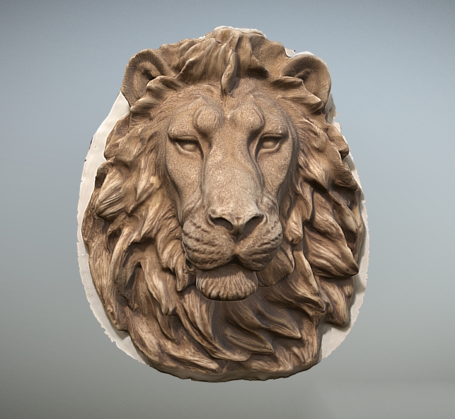 Lion Head Wall Sculpture 3d rendering