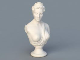 Greek Statue Bust Woman 3d model preview