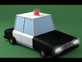Cop Car Cartoon 3d model preview