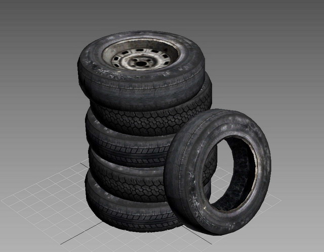 Tires Stacked 3d rendering