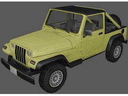 Jeep Wrangler Pickup Truck 3d model preview