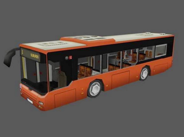 City Bus 3d rendering