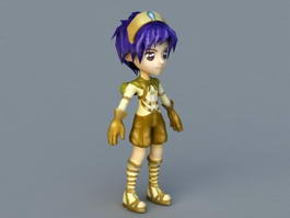 Anime Female Assistant 3d model preview
