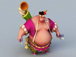 Oriental Man Cartoon 3d preview
