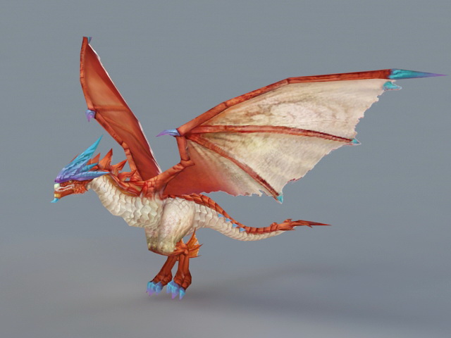 Ancient Red Dragon Rig 3d rendering