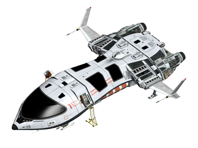 Futuristic Spaceship Concept 3d rendering