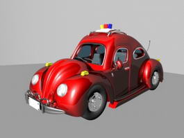 Red Police Car Cartoon 3d preview