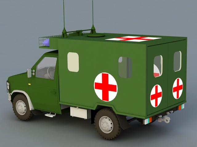 Military Ambulance 3d rendering