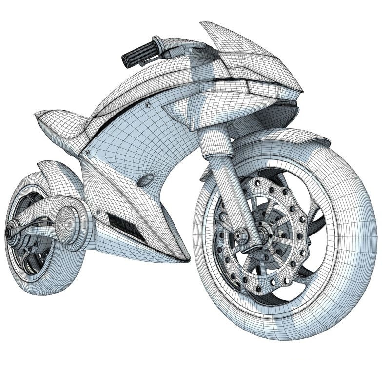 Futuristic Motorcycle 3d rendering