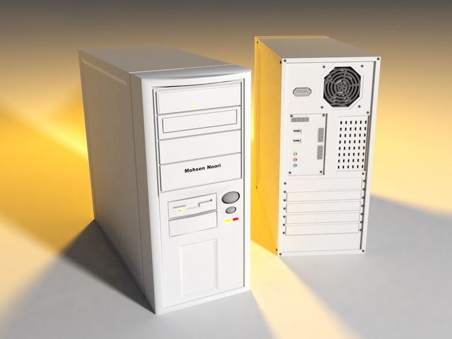 White Computer Case 3d rendering