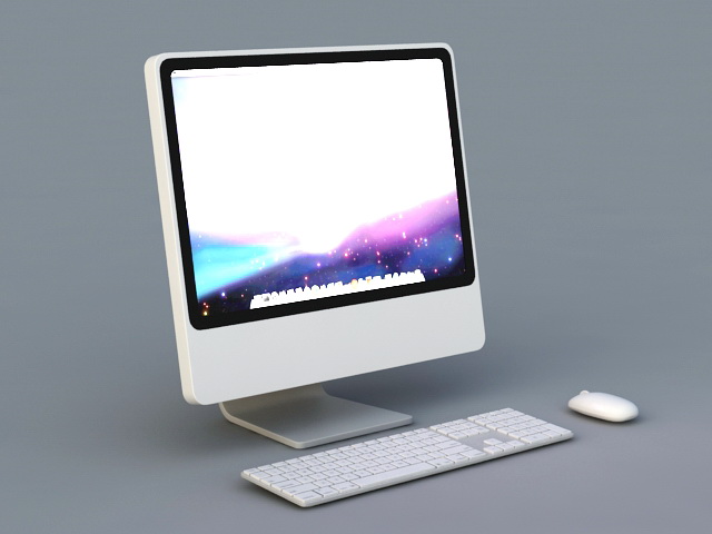 Apple iMac Desktop Computer 3d rendering