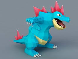 Blue Cartoon Dinosaur 3d model preview