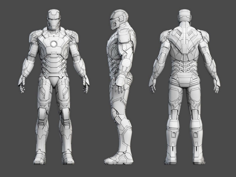 Iron Man Rigged 3d rendering